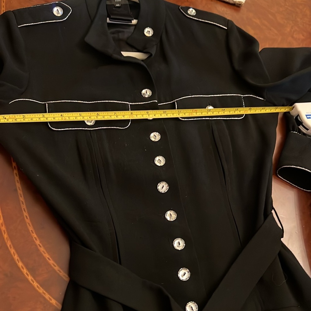 $2999 Loris Azzaro Sz42 Elegant Black Button-Down Dress - Picture 10 of 15